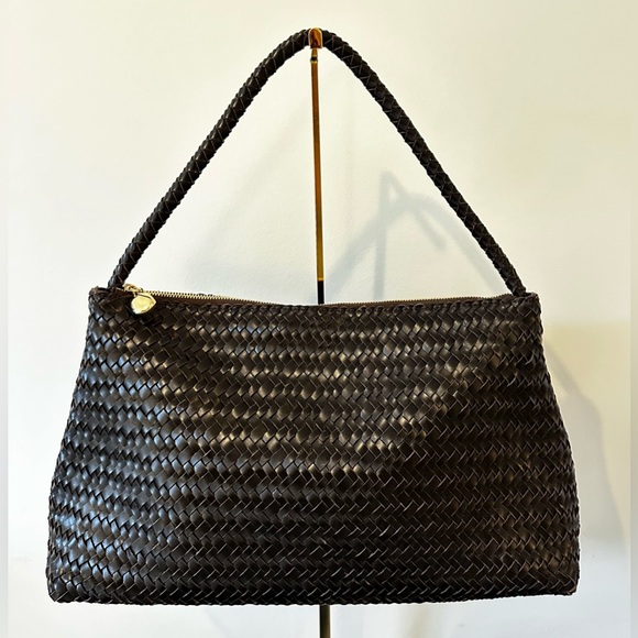 Madewell Handbags - Madewell signature leather woven shoulder bag. Brown leather.